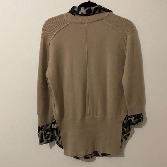 LOVE TOKEN XS fringe long sleeves Sweater animal print on collar, cuff & hemline - Picture 2 of 16